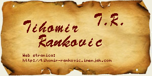 Tihomir Ranković vizit kartica
